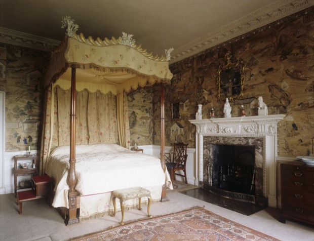 The Chinese Chippendale Bedroom at Saltram, Devon